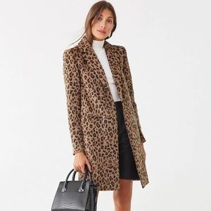 Forever 21 Brushed Leopard Coat (Black/Brown)